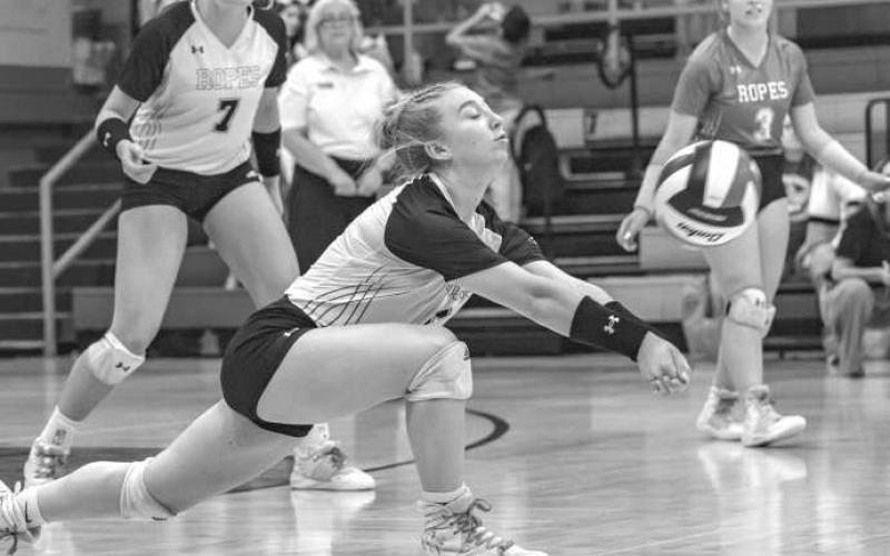 EFFORT - Ropes Lady Eagles fell to the Tolar Lady Rattlers 3-1 in the Regional Semifinals in the 2A Region 1&amp;amp;2 playoffs. (Photo courtesy of Donovan Martin)