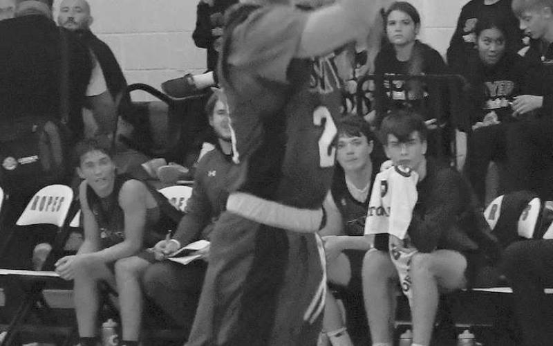 PULL UP JUMPER- Ethan Morris had four points for the Smyer Bobcats in a 55-31 road loss to the Ropes Eagles last Tuesday in UIL high school boys’ basketball action. The Bobcats will be in the Nazareth Tournament this weekend while the Eagles are in the Anton Tournament. (Photo by Jay Kelley)