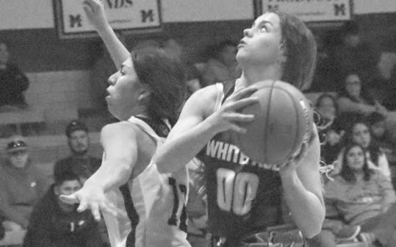 FASTBREAK - Whiteface Lady Lope Lainey Sanders layed the ball up during their contest last week against the Morton Maidens in their team win. (Staff photo by Aalijah Soliz)