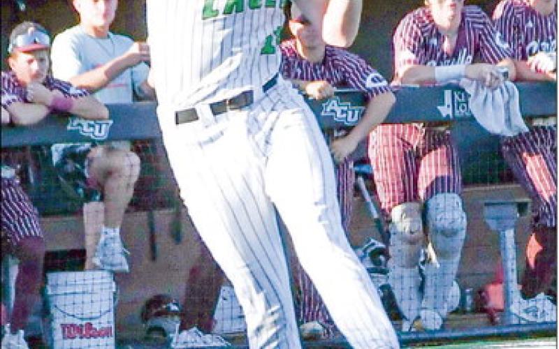 WHAT A PLAY - Ropes Eagles third baseman Kade Franklin fields a dribbler on the run and makes an acrobatic play to record the out during game one of the 2A D2 Baseball State Semifinals against Collinsville this past Wednesday at Abilene Christian University. (Staff photo by Jentezen Smith)