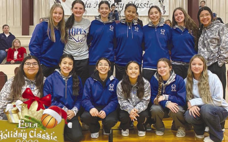RUNNER UP- The Whiteface Lady Lopes went 3-1 and took second place in the Eula/Clyde Holiday Classic Basketball Tournament over the New Years’ Weekend. Two members of the team, Allison Martha and Emma Ayers were named to the All-Tournament Team. (Photo Courtesy of Amy Ayers)