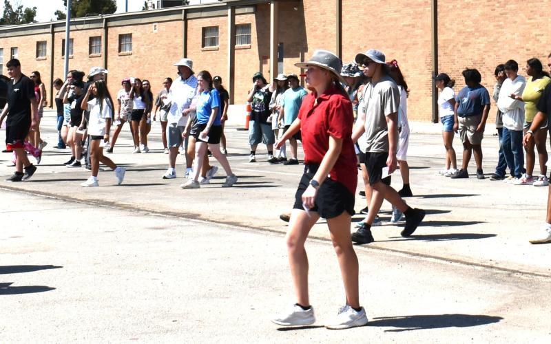 LHS marching band preparing for success - The Levelland High School marching band is practicing for its upcoming 2026-27 marching season and aims for success. (photo by Ada Niederhauser)