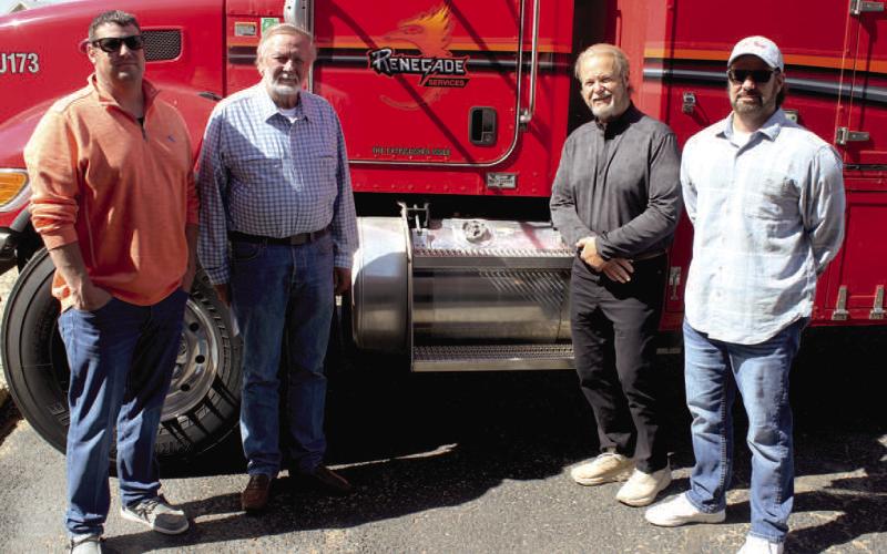 RENEGADE ESOP - Renegade Wireline Sercives recently announced the implementation of an employee stock ownership plan. Employees are automatically enrolled in the pland and become vested after three years of service. They are also eligible for funds at retirement age, 65. Pictured are Renegade board member, from left to right: Founders Matt Gray and Randy Cassady; Steve Gray and David Gray. (Photo courtesy of Renegade Wireline Services)