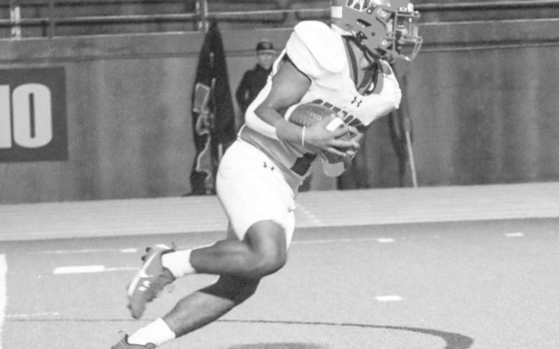 KICKOFF RETURN - Sundown Roughneck Dago Chagoya returned the kickoff last Thursday night against the Wink Wildcats in Odessa. (Staff photo by Aalijah Soliz)