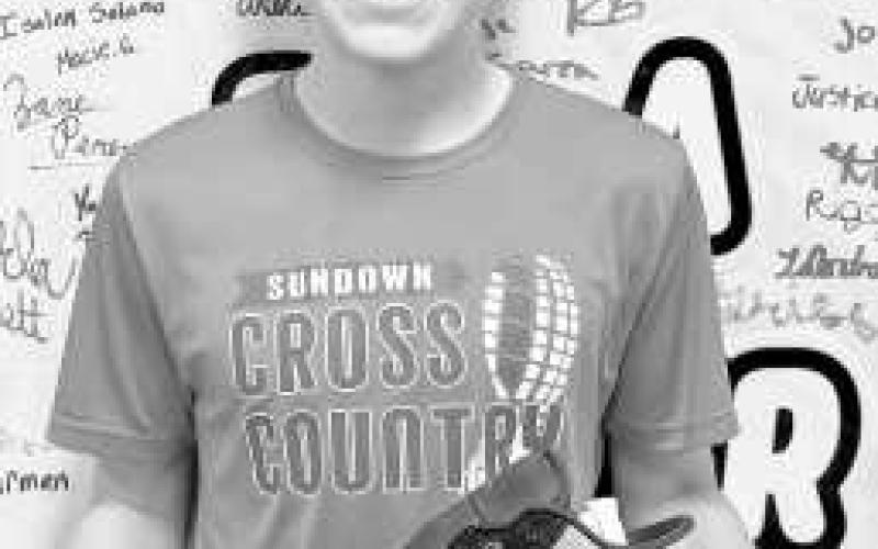 SHOE DRAWING - Pictured is Sundown ISD Seventh Grader, Kyle Berry who was the winner of the shoe drawing. Berry participated in the blanket fundraiser held by the entire seventh grade, selling 38 blankets. The Sundown ISD seventh grade blanket fundraiser achieved over $8,200 in profit (Photo courtesy of Sundown ISD)