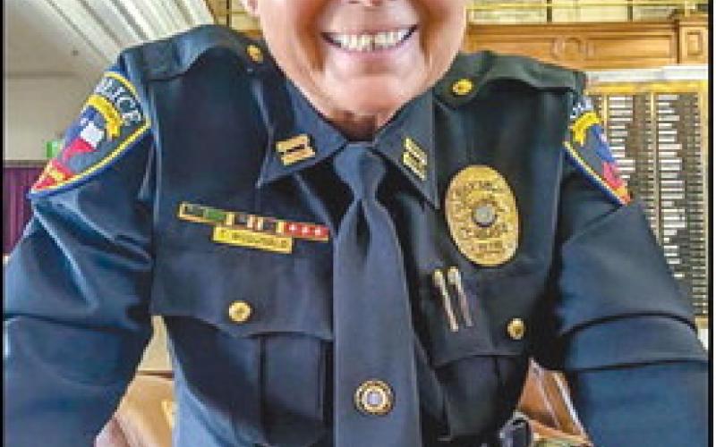 HAPPYRETIREMENT - Pictured is Levelland Police Captain Tammie McDonald who retired Friday after a 36-year career in law enforcement. McDonald spent her entire career with the Levelland Police Department working her way from a patrol officer all the way to Captain. McDonald was celebrated at Studebakers Events with colleagues, friends and family Friday in attendance. (Photo courtesy of Ashley Davis)
