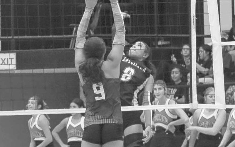 CAN’T STAY DOWN - Levelland Loboette Mia Sepulbeda sent her shot towards the Littlefield defense this past Tuesday night at home. Sepulbeda had three kills on the night. (Staff photo by Aalijah Soliz)