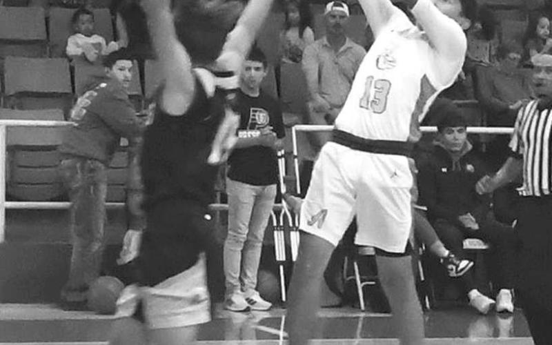 FADEAWAY - Anton’s Zian Martinez went for two points in a 64-48 loss to Petersburg during the Anton Classic High School Basketball Tournament last weekend. Anton will be in the Smyer Tournament starting Thursday. (Staff photo by Jay Kelley)