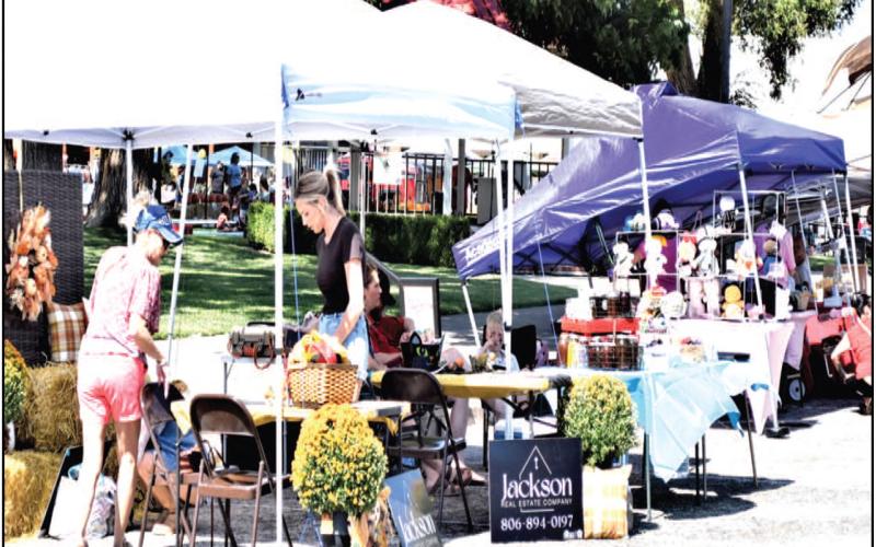 SETTING UP SHOP- Local vendors and food trucks were on hand this Saturday for the annual Falling for The Wallace. Downtown businesses were also open making a full day of shopping for community members. (Staff photo by Lynda Work).