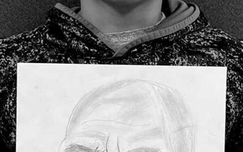 FIRST PLACE WINNER!– Levelland Middle School sixth grade student Abel Rodriguez, won first place with his facial portrait of celebrity The Rock, in Ms. LeeAnn Jackson’s art class. Art students are practicing in preparation to drawing their own self-portraits by drawing celebrity facial features first. There were 57 drawings that advanced to the second round and 11 to the final round. (Submitted Photo)