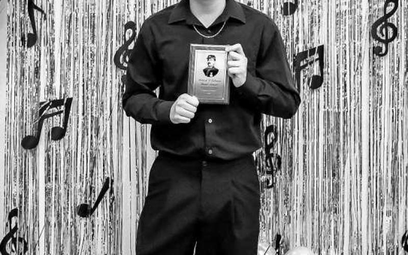 - The Levelland High School End of Year Band Banquet was held April 21 at South Plains College. During the awards portion of the banquet, Israel Gutierrez was the recipient of the Patrick S. Gilmore Award. (Photo courtesy of Cristal Isaacks)