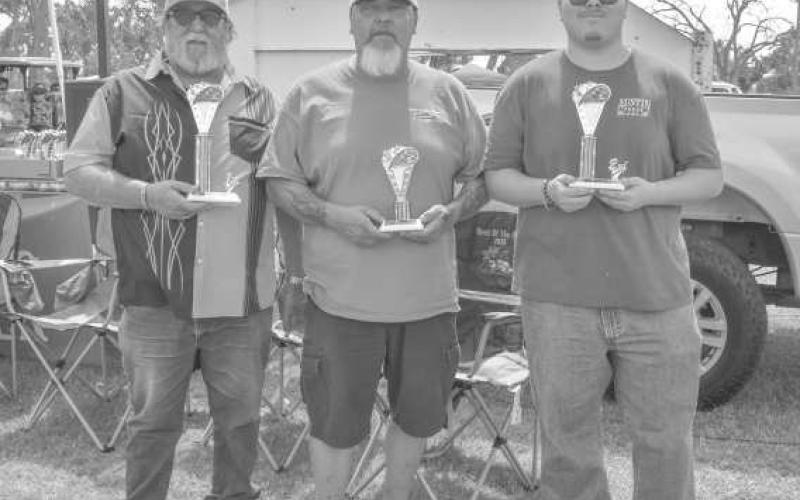 90 &amp;amp; OLDER – In the 90 and Older Class, Shane Ferguson won first place with his 1943 Unibody F100, Mason Soto earned second for his 1986 Chevy C10 and Raul Orosco placed third with his 1967 C10. (Staff photo by Ada Niederhauser)