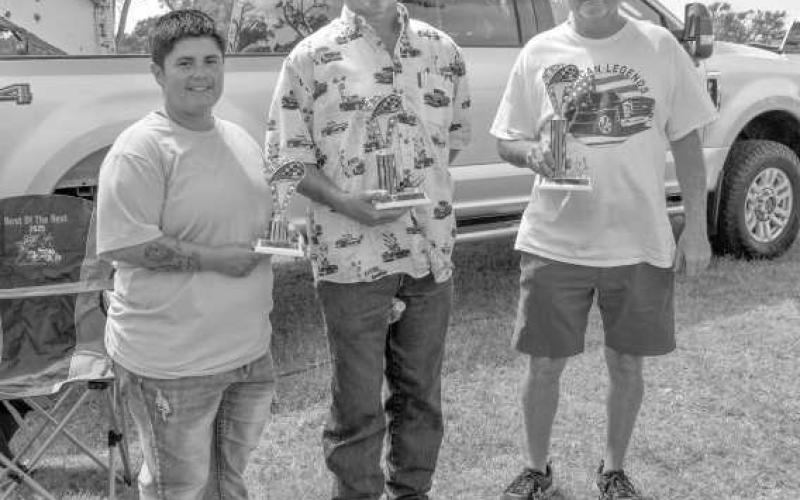 ORIGINAL TRUCKS – In the Original Trucks Class, Troy Bass placed first with a 1979 Chevy C10, Aaron Cash placed second with a 1976 Chevy C10 and Steven Hernandez won third with a 1986 GMC. (Staff photo by Ada Niederhauser)