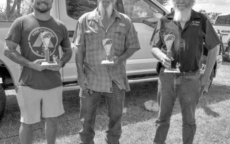 CUSTOM MODIFIEDS – In the Custom Modifieds Class, Ricky Taylor won first place with his 1946 Ratron Willys, Adam Soto won second place with his 1956 Porsche Speedster and Billy Roberts placed third with his 1935 Dodge Brothers. (Staff photo by Ada Niederhauser)
