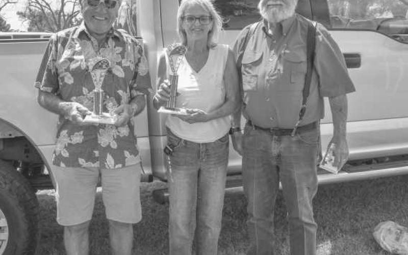 SPORTS CARS – In the Sports Car Class, Venus Holmes placed first with a 1962 Chevy Impala SS, Rudy Thiel placed second with a 1975 Chevrolet Corvette and Fred Prentice placed third with a 2017 Ford Mustang. (Staff photo by Ada Niederhauser)
