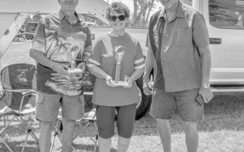 ORIGINAL CARS – In the Original Cars Class, Joy Patterson earned first place 1956 Ford Thunderbird. Otis Shepard won second with his 1956 Chevy Nomad and Lonnie Adrian earned third with his 1948 Chrysler. (Staff photo by Ada Niederhauser)