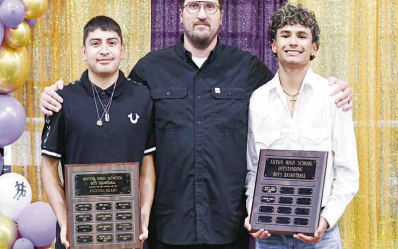 BOYS BASKETBALL AWARDS - Outstanding Athlete: Shooter Campos and Fighting Heart award: Zian Martinez. (Staff photo by Jentezen Smith)