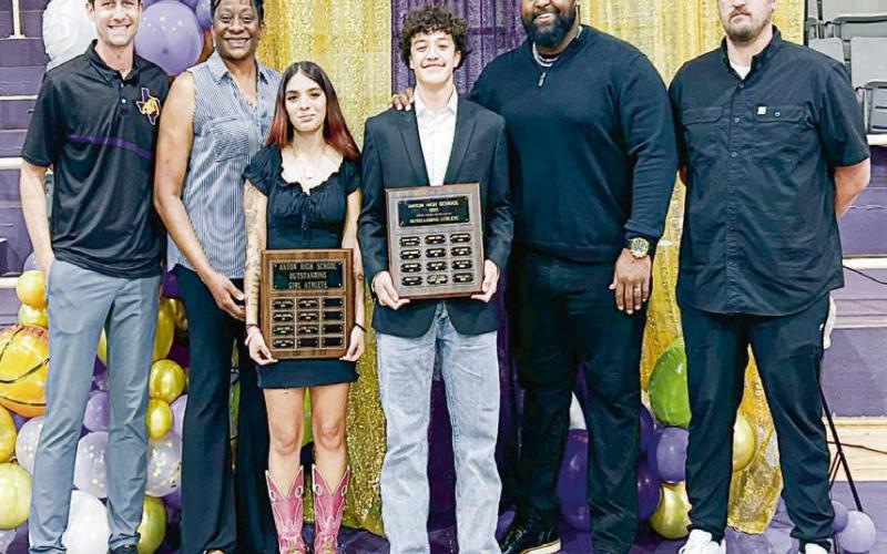 TOP OVERALL ATHLETE AWARDS - Girls: Alyssa Mancias and Boys: Isaiah Alafa. (Staff photo by Jentezen Smith)