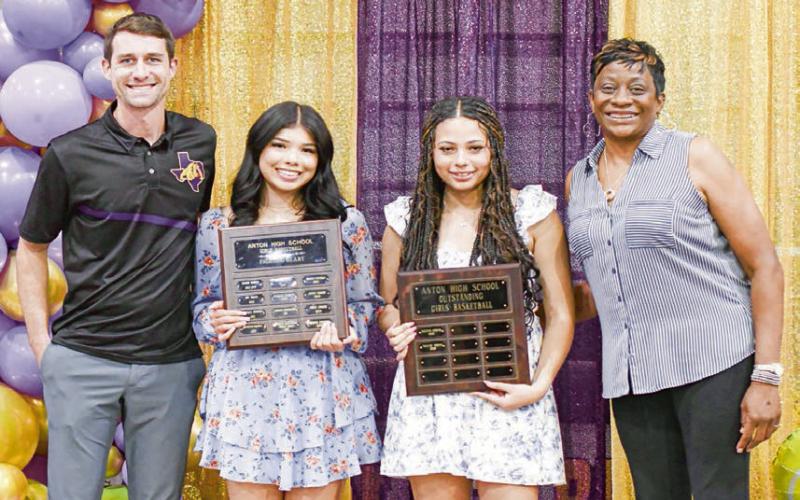 GIRLS BASKETBALL AWARDS - Outstanding Athlete: Naliyah Cooper and Fighting Heart award: Miliana Castillo. (Staff photo by Jentezen Smith)