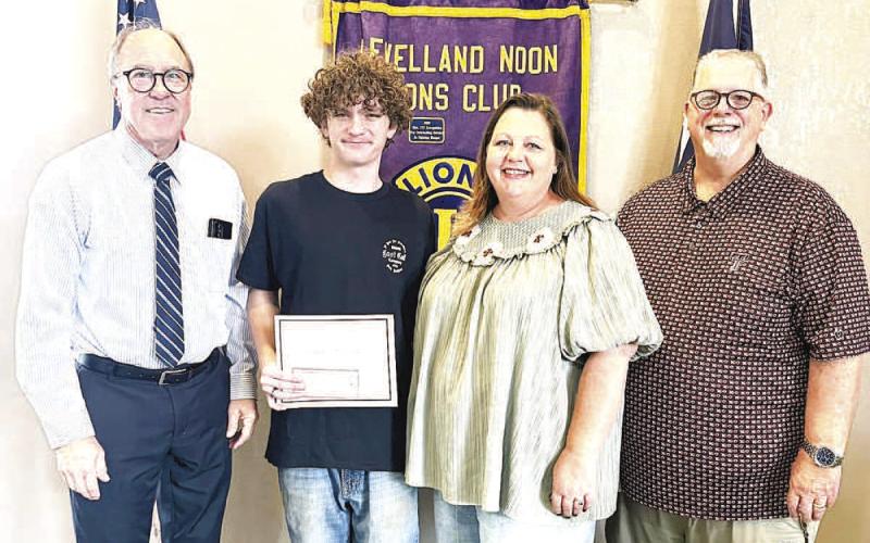 NOON LIONS CLUB SCHOLARSHIP PRESENTATION - LHS 2026 graduate Gage Taylor was recently presented a scholarship from the Levelland Noon Lions Club. (Levelland Noon Lions Club photo)