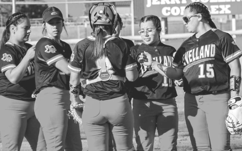 CLUTCH PLAY - The Levelland Loboettes celebrated making a huge play to get their offense back on the field during their district game against Sweetwater this past Tuesday. The Loboettes pulled off a convincing win, 6-1, with one homerun during the early portion of the game against the Lady Mustangs. The Loboettes begin district play with an 1-0 record and momentum on their side. (Staff photo by Aalijah Soliz)
