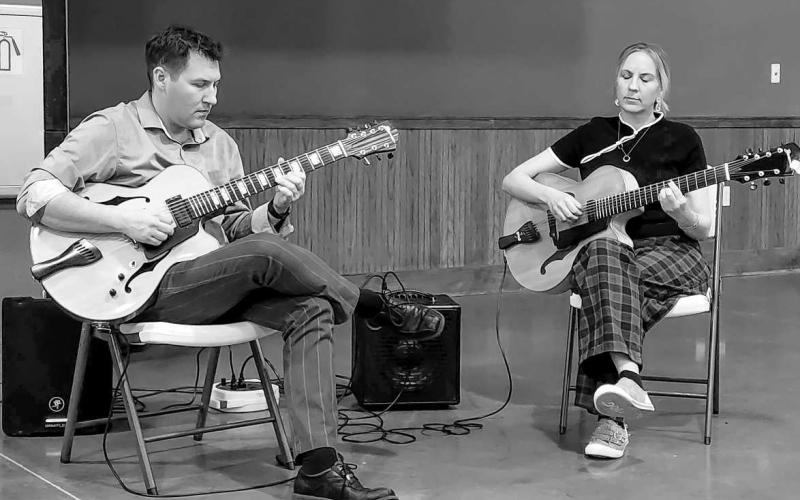 MUSICAL DUO - Brent and Emily Wheeler provided music for the 53rd Annual City of Levelland Employee Appreciation Banquet November 16 at the Mallet Event Center. The event was catered by Jeana’s Feedbag while the Wheeler’s provided the entertainment before the awards portion of the event. Door prizes were drawn for using a ticket system for city employees who were in attendance throughout the event.