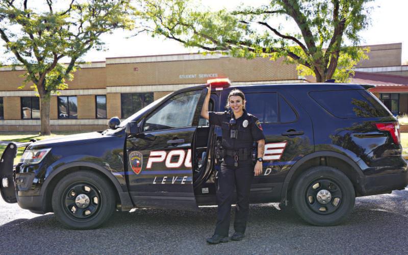 BEING THE DIFFERENCE - Pictured is Levelland Police Officer Katelyn Fortner who has been a part of the department for 14 months. Officer Fortner began her journey with the Criminal Justice Program at South Plains College to get her career in law enforcement going. She always knew she wanted to pursue a career in law enforcement from an early age and she is hopeful she can become an example for other women who would like to get into the field. (Photo courtesy of SPC)