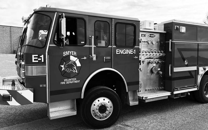 WORKING IN STYLE - With a brand new fire truck for the Smyer Volunteer Fire Department, the department spent Saturday training on pump operations. Currently in use and available, Fire Chief Chris Bradberry and his crew will be making quick work with their new unit, titled ENGINE1. (Photo courtesy of Anthony Maye)