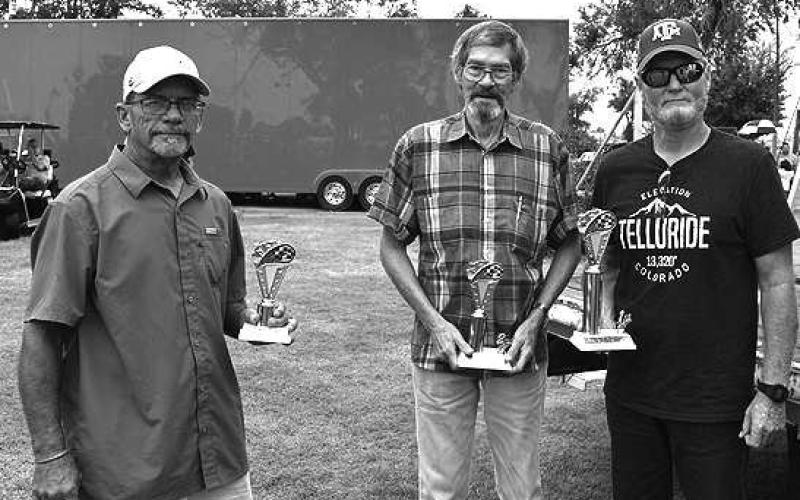 1950’S CLASSIC– The annual Thunder on the Plains events were held this weekend starting with the Poker Run and Cruise Friday night followed by the Car Show Saturday. Pictured are the Car Show winners in the 1950’s Classic category: first place winner Tye Taylor, 1955 Chevy Coupe; second place winner Steve Scott, 1951 Ford Victoria; and third place winner David Jones, 1956 Chevy. (Staff Photo)