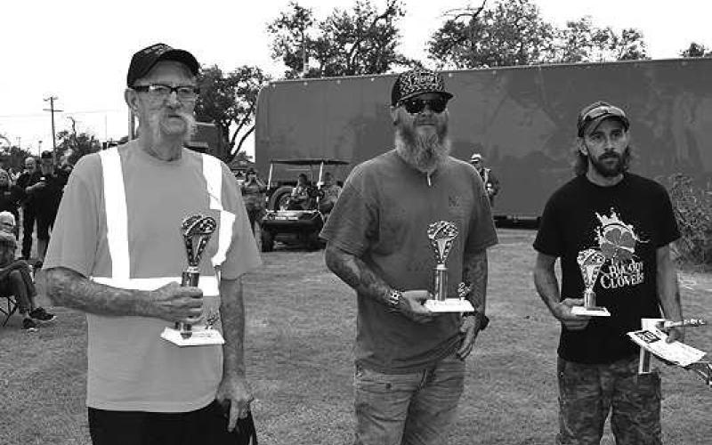 GENERIC CARS– Thunder on the Plains welcomed everyone and their vehicles for the annual Car Show Saturday in the City Park. Pictured are those winners in the Generic Car category: first place winner, Bud Holmes, 1963 Ford Falcon; second place, Daniel Nations, 1984 AMG M923; and third place, Anthony Dyer, 2014 Chrysler Town &amp;amp; Country. (Staff Photo)