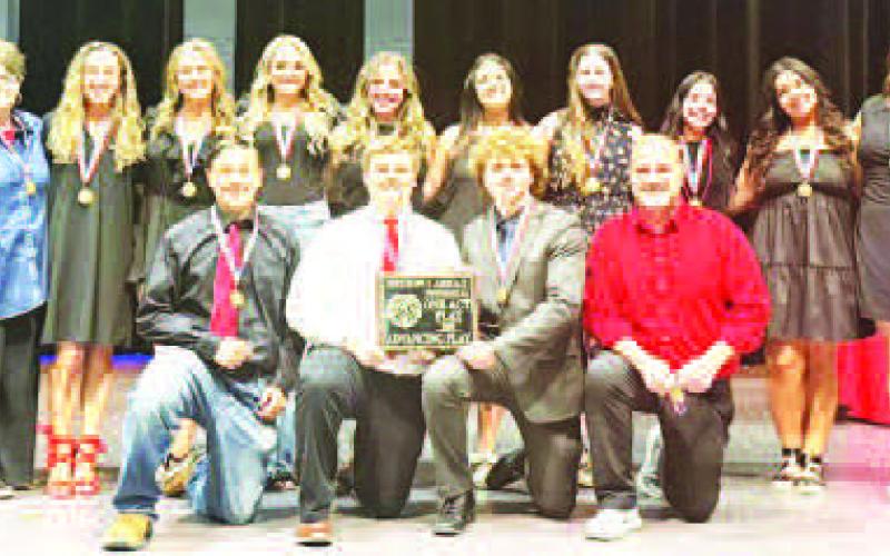 The Ropes OAP Cast and Crew competed in Denver City on April 11. They advanced to Regionals and are now one of the top 24 shows in the state in 2A. Individual awards went to Addison Cruz, All-Star Tech Crew; Aria Warren, All-Star Cast, Peyton Sawyer, Honorable Mention All-Star Cast; and Abby Wyatt, Best Performer. (Ropes ISD photo)
