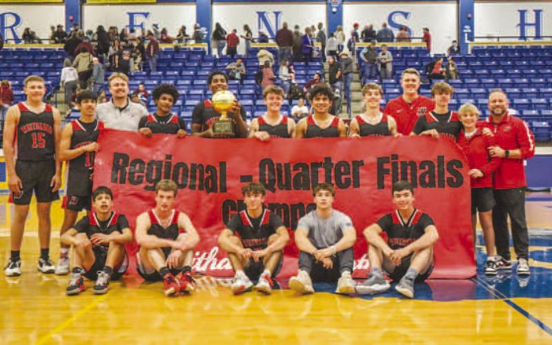 CHAMPS - The Whitharral Panthers took on the Klondike Cougars this past Tuesday at Frenship High School for their regional quarterfinal matchup in basketball playoffs where the team won 63-53. The Panthers took on the Texline Tornadoes this past Friday for their regional semi-final game. (Staff photo)