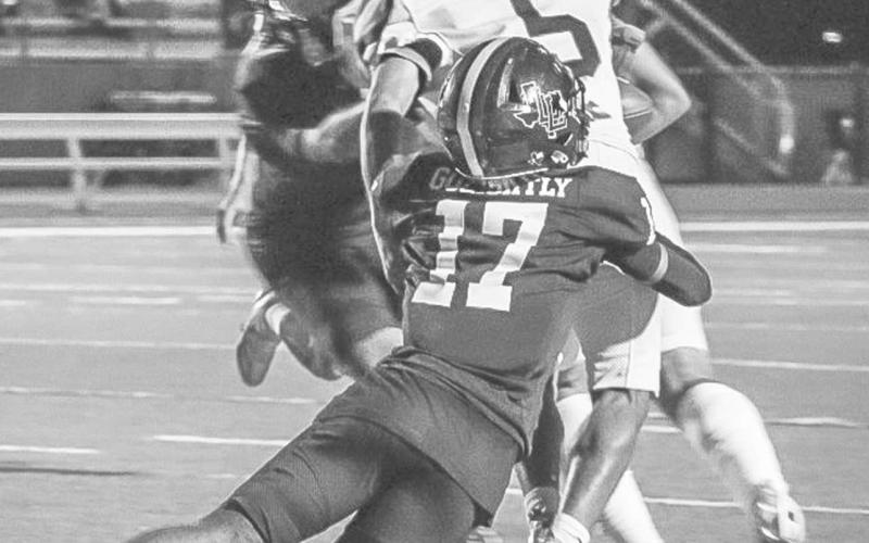CHASEDOWN - Levelland Lobo Bryson Golightly chased down the Snyder ballcarrier this past Friday at home for the team’s non-district matchup. (Staff photo by Aalijah Soliz)