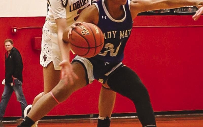 PLUCKED - Levelland Loboette Leilani Sanchez plucked the Estacado ballcarrier this past Tuesday at home during the team’s district game. (Staff photo by Aalijah Soliz)