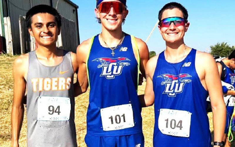 Graduates from Smyer HS competed against one another at the Aggie Duels XC race hosted by Cameron University in Lawton, Oklahoma. Micah Zapata (LCU) finished 17th with a time of 27:53.0; Austin Martinez(LCU) 33rd with a time of 28:47.9; and Ismael Pizano (East Central) finished 28th with a time of 28:35.5.