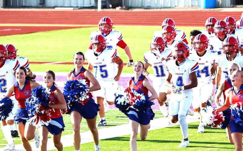 Sundown Roughnecks were full of spirit going into their first game of the season, though team fell 46-22 to the Dimmitt Bobcats. (Sundown ISD photo)