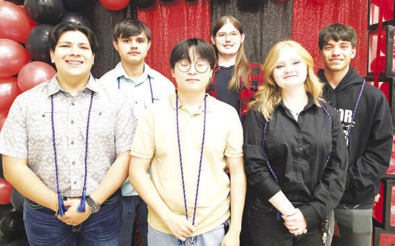 LHS ESPORTS CORDS – Students were honored at a banquet hosted by April Austin and Sam Dewbre: Daniel Duran, Angel Hicks, Andy Kim, Lupe Lyva, James McKenzie and Julian Sanchez. (Levelland ISD photo)