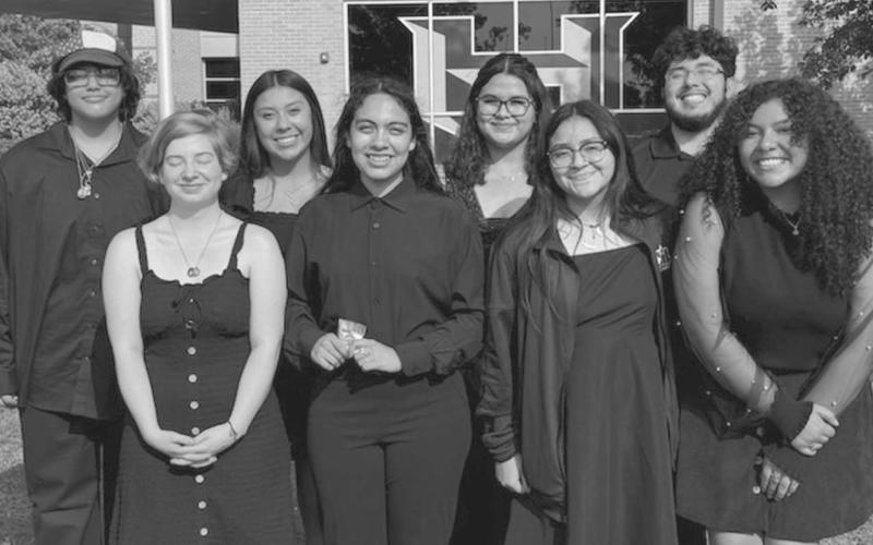 FLUTE CHOIR - Levelland students Michelle, Alvaro, AnnaLee Napier, Rosa Servin, Kaydence Escarcega, Sallie Guzman, Briana Flores, and Heather Stancell competed in Pflugerville for UIL State Solo and Ensemble contest where the received an excellent rating. (Photo courtesy of Levelland ISD)