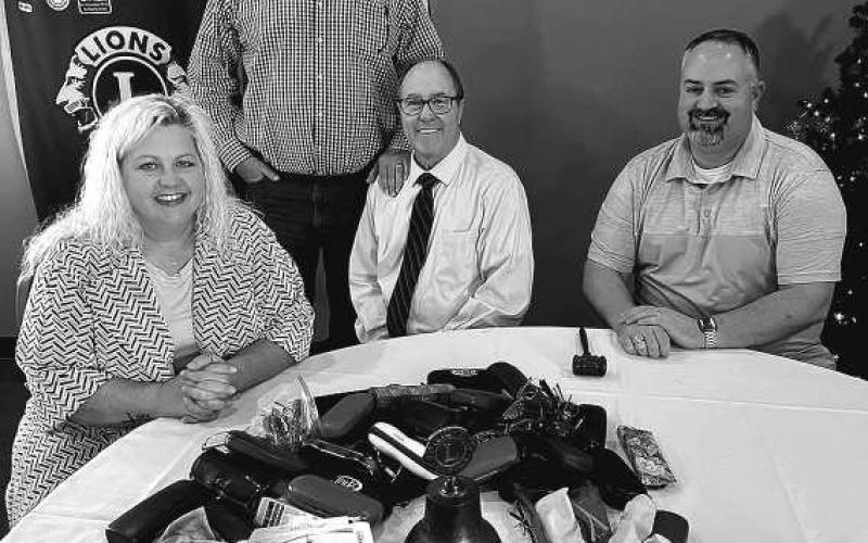 A GREAT LIONS PROGRAM - The Levelland Noon Lions Club recently collected eye glasses for the Lions Eyeglass Recycling Program. Pictured from left to right are: Misty Taylor, Greg Kelley, Joey Pierce and Ryan Noland. (Photo courtesy of Andrea Corley)