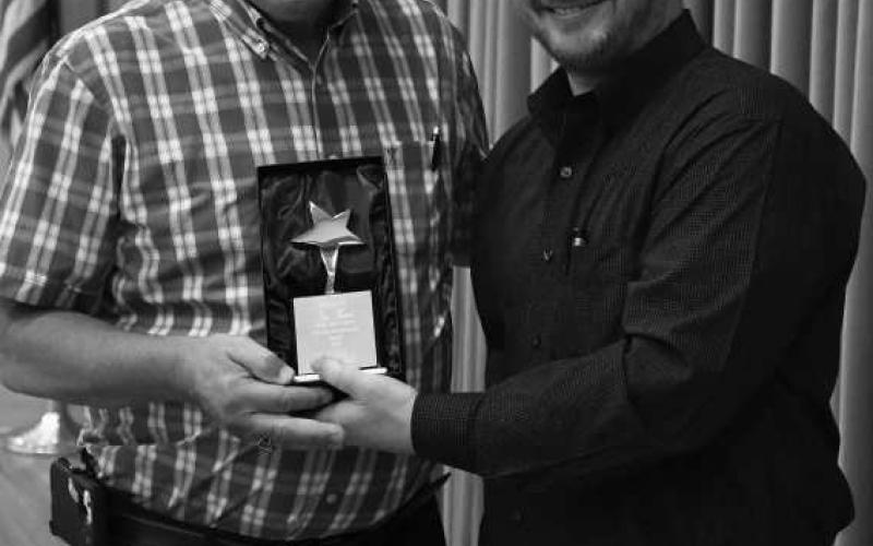 LIFETIME ACHIEVEMENT AWARD - During the Levelland Chamber of Commerce Volunteer Recognition Luncheon October 7, longtime Levelland community member Jim Mara was recognized as the Lifetime Achievement Award. (Staff Photo by Dominick Puente)