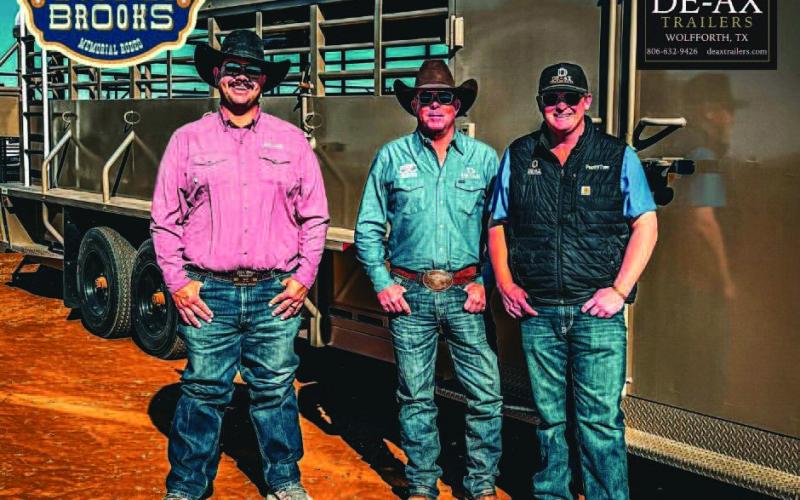 RODEO PROGRAM - The South Plains College Joe Dee Brooks Memorial Rodeo from April 23-25 at the Mallet Event Center in Levelland will raise money for SPC’s rodeo program while honoring a beloved SPC alumnus and member of the local community. DE-AX Trailer Sales, owned by SPC alumnus Dean Lopez (left) and Dax Stokes (right), will serve as the title sponsor of the Memorial Rodeo. (SPC Athletics)
