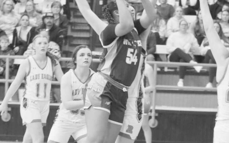 INTERIOR FORCE - Whiteface Antelope Tymmyah Olenga forced her way into the paint to get her team well-earned points in their win against the Ropes Lady Eagles. (Photo courtesy of Holly Crutcher)