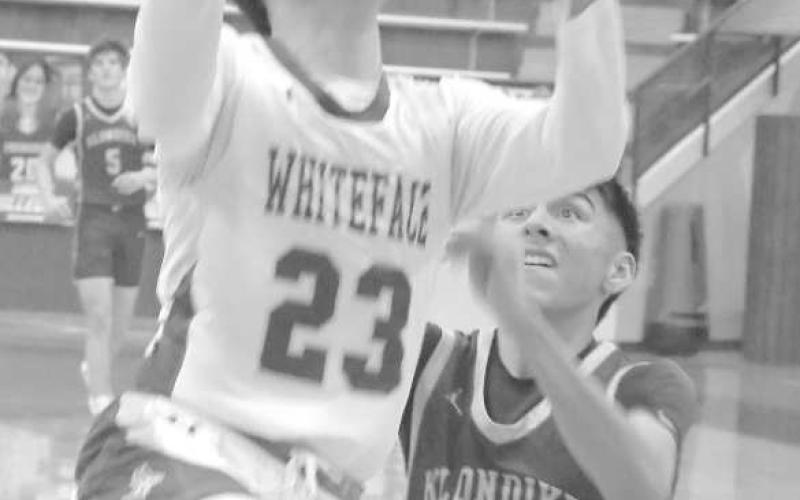22 BIG ONES- Jeremiah Rendon had 22 points to lead the Whiteface Antelopes to a 76-49 UIL High School Boys’ Basketball Bi-District Championship over the Klondike Cougars last Friday at Frenship High School in Wolfforth. (Photo Courtesy of Jay Kelley)