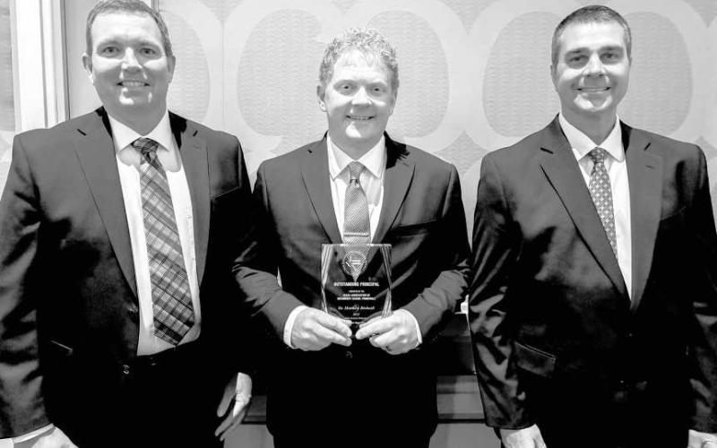 PRINCIPAL OF THE YEAR - LHS Principal Dr. Matthew Birdwell was named Texas Association of Secondary Principals' Region 17 Principal of the Year. Dr. Birdwell was nominated by his peers for his leadership, which focuses on providing high-quality learning opportunities for students as well as a great place for his staff to work. Pictured are Dr. Matthew Birdwell (Center) and LHS Assistant Principals Craig Black (Left) and Sid Gerber (Right). (Photo courtesy of Cristal Isaacks).