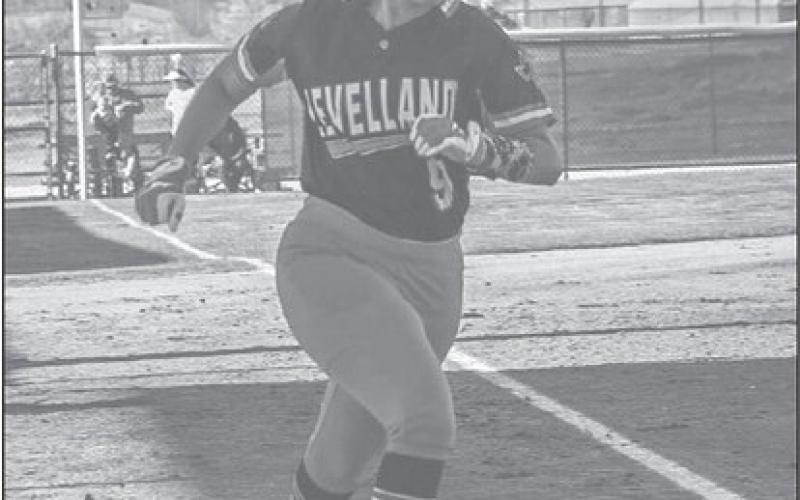 OFFENSIVE FIRE POWER - Levelland Loboette Aubriana Rivas managed to score after her Loboette Jazlyn Diaz hit a double to send her home during the team’s road game against Sweetwater. (Staff photo by Aalijah Soliz)