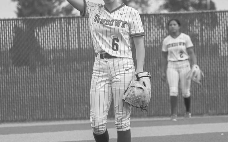 CALM AND COLLECTED - Sundown Roughette Emry Jourden kept her calm during the team’s game against the New Deal Lady Lions March 29 at home. (Staff photo by Aalijah Soliz)
