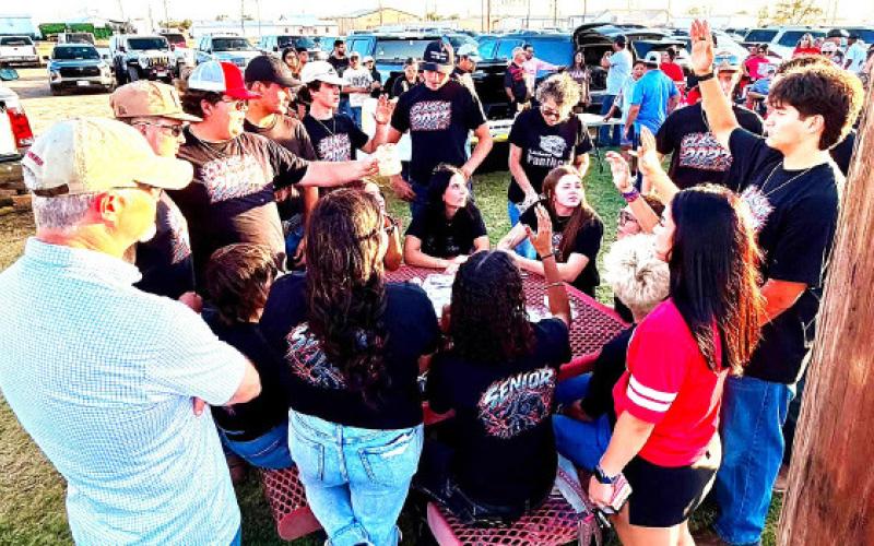 WHITHARRAL HOMECOMING WEEK - Seniors enjoyed their final homecoming as students with activities that included an ice cream contest, a pass-kick-punt contest, fireworks and painting their name on the field. (Whitharral ISD photo)