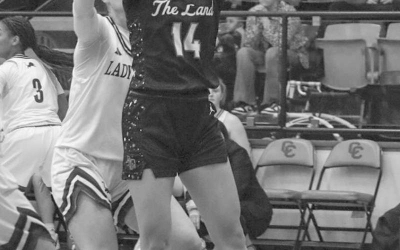 TOO STRONG - Levelland Loboette Kaylee Penner layed the ball up during the team’s game against Brownwood this past Monday night in Colorado City. (Staff photo by Aalijah Soliz)