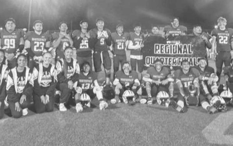 QUARTERFINAL CHAMPS - The Whiteface Antelopes are UIL Class 1A-1 Six-man High School Football Champions after an 82-36 win over Borden County last Friday in Lockney. The Antelopes will face Water Valley on Saturday at 2 p.m. in Lamesa for the state semi-finals (Picture by Holly Crutcher)