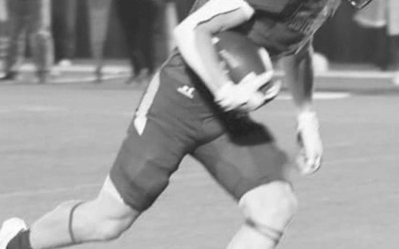 INTERCEPTION - Luke Gresham had a pick six to help his Whiteface Antelopes to an 82-36 win over the Borden County Coyotes last Saturday in the UIL Class 1A-1 six-man high school playoffs in Lockney. Whiteface meets Water Valley on Saturday in Lamesa at 2 p.m. to decide the state semi-finals. (Picture by Holly Crutcher)